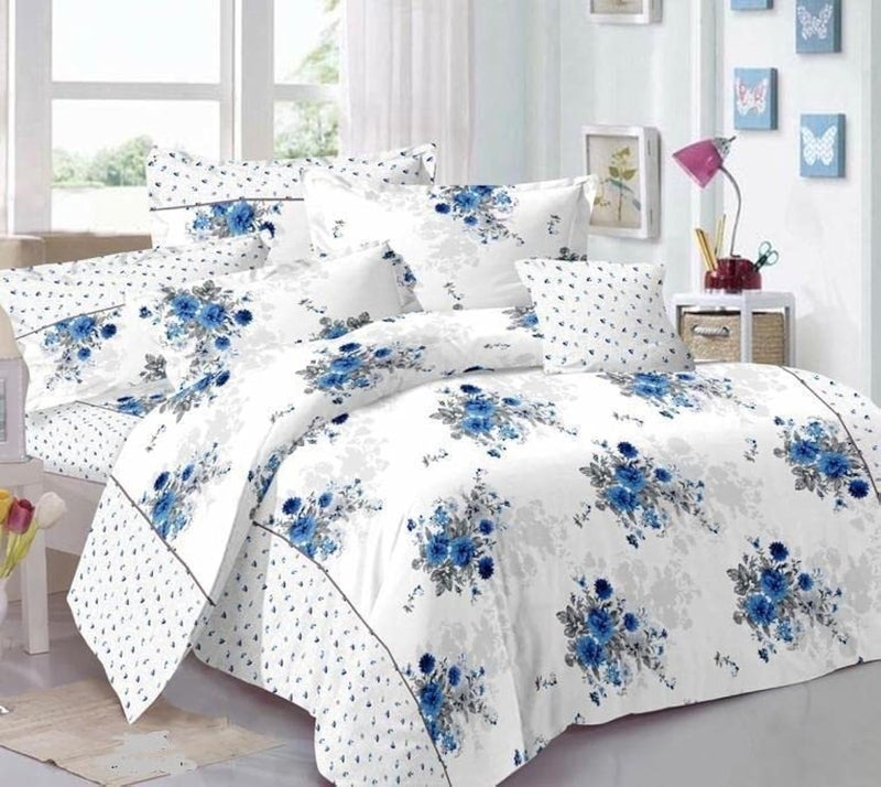 STARNSTYLE King Size Twill Cotton Double Bedsheet with 2 Pillow Covers - 300 TC Premium Floral Design - Image 1